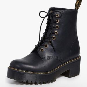 Dr. Martens Black Combat Boots with Rugged Sole
